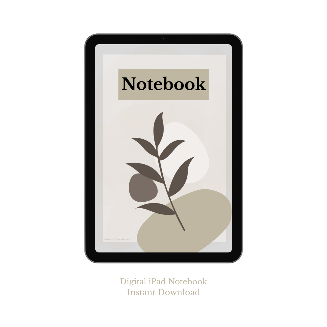 Minimal Digital Notebook for iPad - Neutral Aesthetic PDF
