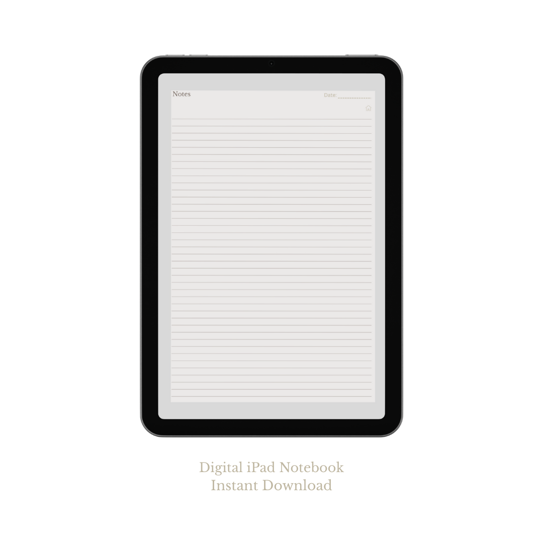 Minimal Digital Notebook for iPad - Neutral Aesthetic PDF